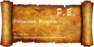 Pehacsek Bianka névjegykártya